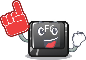 foam finger f6 button installed on character vector image