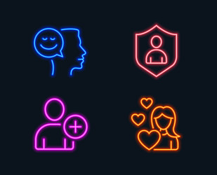 good mood add user and security icons love sign vector image