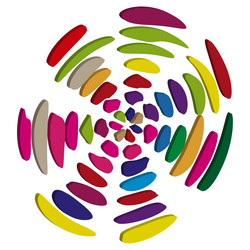 oval spiral pattern color abstract shape rotation vector image