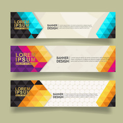 set abstract banner template design with triangle vector image