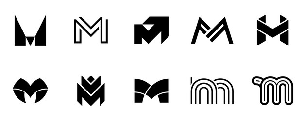set of letter m logo Vector Image