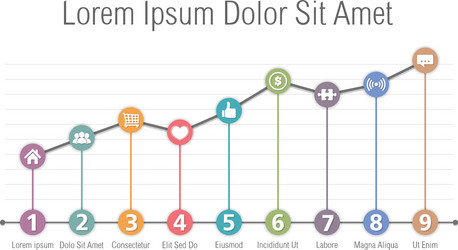 Bar Graph Template with Icons vector image