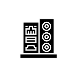 input output port icon computer component vector image