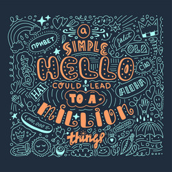 Lettering simple hello in different language Vector Image