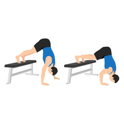man doing bench pike push up exercise vector image