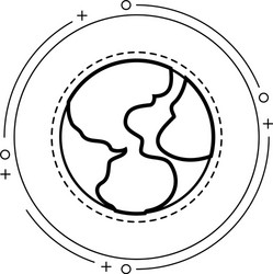 Patch world planet earth in frame circular vector