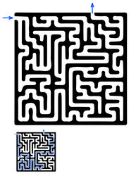 rectangular labyrinth with entry and exit vector image