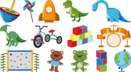 set children toys vector