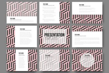 set of 9 templates for presentation slides modern vector image