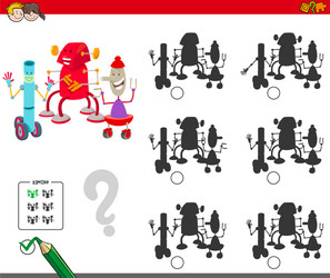 shadows game with happy robots vector image