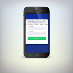 Smartphone with a subscription form vector