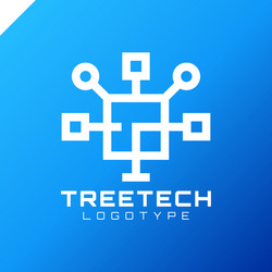tech tree square chip integrate technology vector image