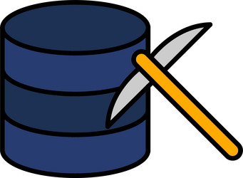 data mining line filled icon design vector image