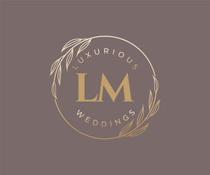 Lm initials letter wedding monogram logos Vector Image