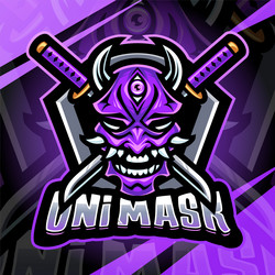 oni mask mascot logo design Vector Image