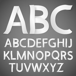 White paper alphabet with shadow eps10 Royalty Free Vector