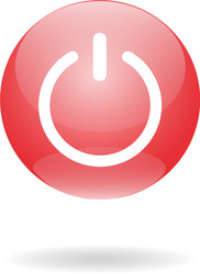 Shut down button bright switch off vector