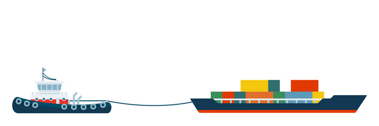 a container loader pulling vector image