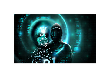 Computer hacker with a hood touch screen vector