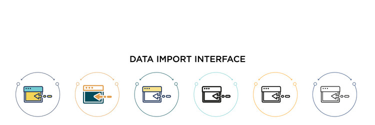 data import interface icon in filled thin line vector