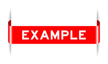 red color inserted label banner with word example vector image