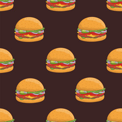 seamless pattern with appetizing hamburgers vector