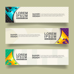 set abstract banner template design with triangle vector image
