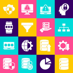 set server data web hosting cost reduction vector image