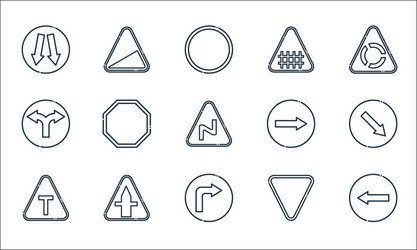 Signaling line icons linear set quality vector