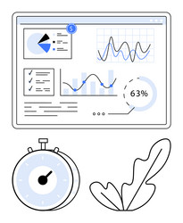 data visualization dashboard with analytics vector image