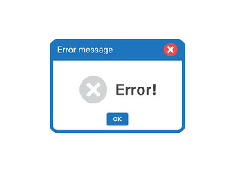 error message icon in flat style computer window vector image