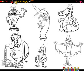 funny cartoon fantasy and fairy tale characters Vector Image