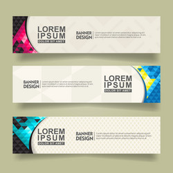 set abstract banner template design with triangle vector image