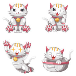 set of android character robot toy cartoon style vector image