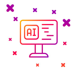 color line software web developer programming vector image