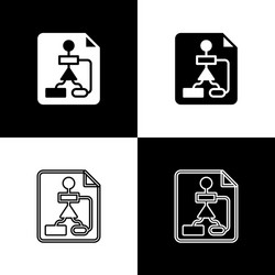 set tile flowchart for program design or process vector image