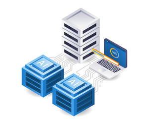 abstract grid blockchain technology ai server vector image