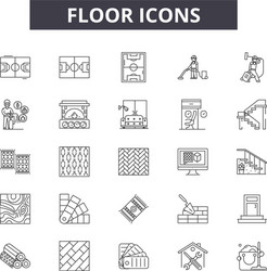 floor icons line for web and mobile design vector image
