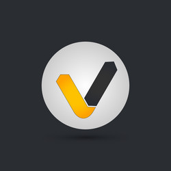 letter v logo in circle check mark isolated vector