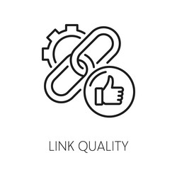 link quality web audit icon outline sign vector