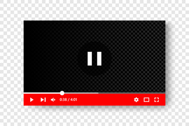 red video player interface design mockup template vector image