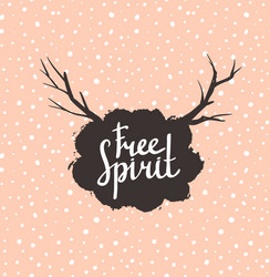 free spirit hipster vintage stylized lettering Vector Image