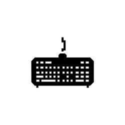 keyboard icon computer component solid style vector image