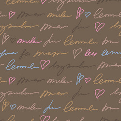 Pattern with hand writing elements Royalty Free Vector Image