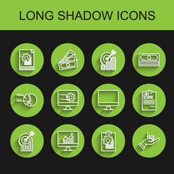 set line target with graph chart computer monitor vector image