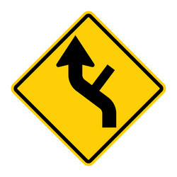 side road intersection reverse curve warning vector image