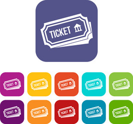 Ticket icons set vector