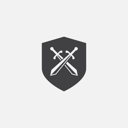 crossed swords and shield vector