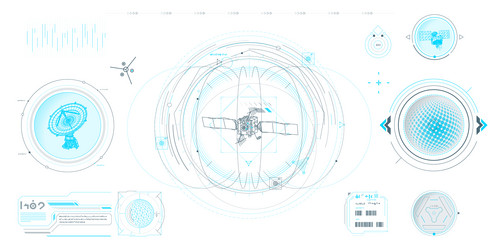 data elements for sci-fi interface vector image