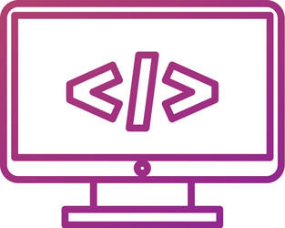 computer monitor technology programming language vector image